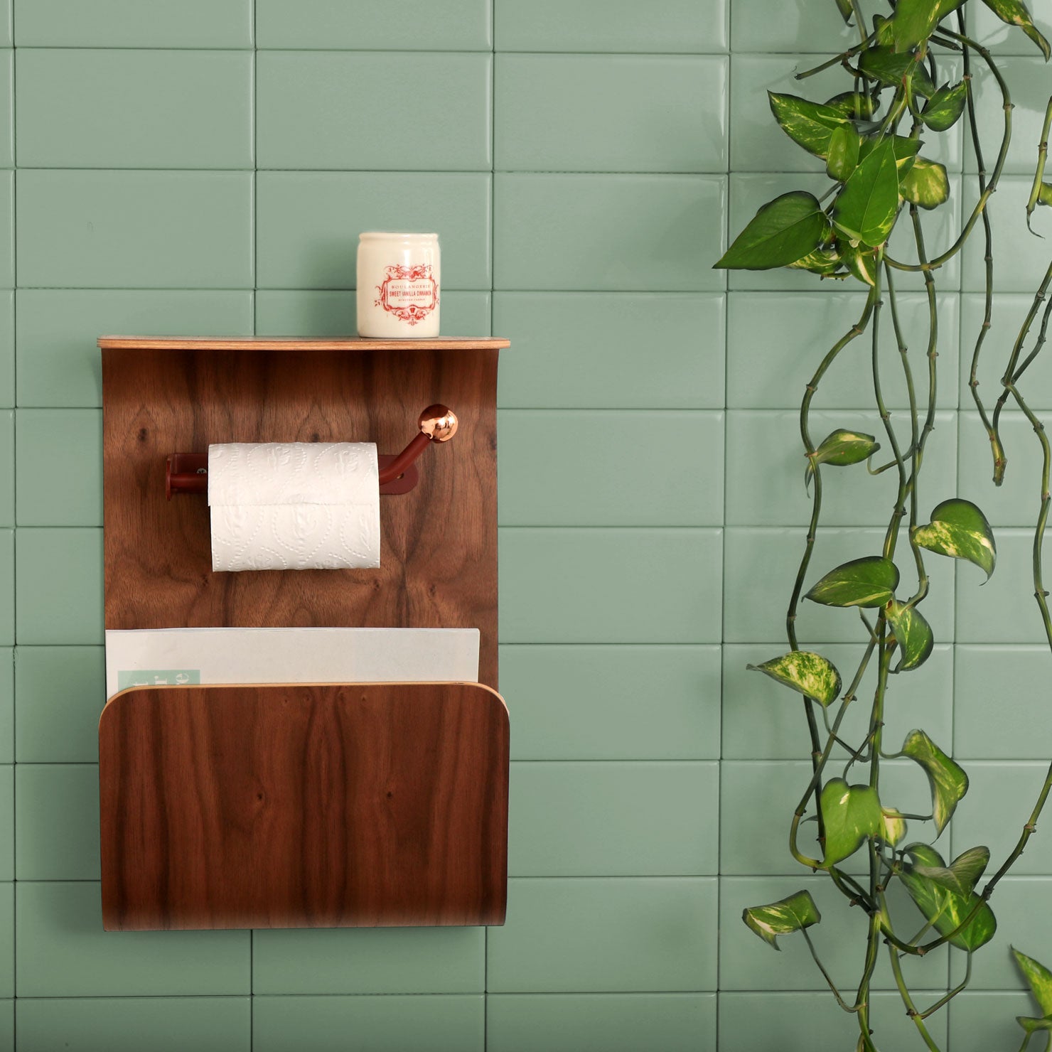 Bamboo Vertical Double Toilet Paper Holder