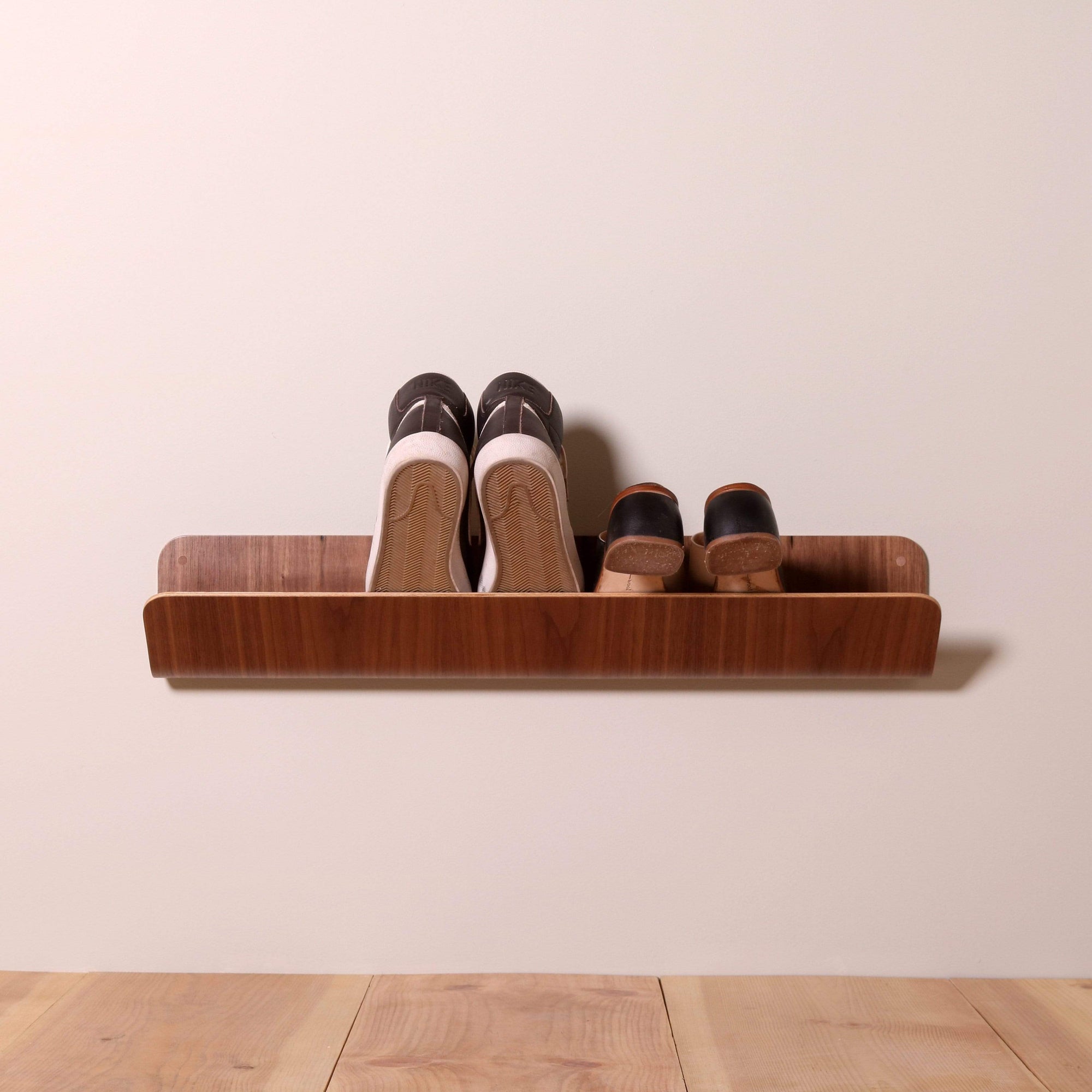 Shoe rack, hardwood wall or door mounted shoe rack - lightweight - fre –  Apple Crates